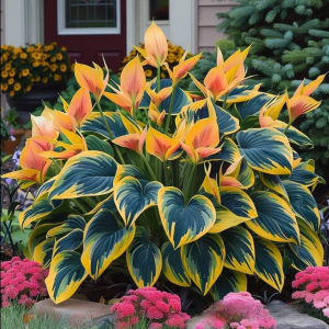 Хоста Флейм Данс купить по цене от 650р. в интернет-магазине «Посадика» с доставкой почтой в в Судогдае и по всей России – [изображение №1].